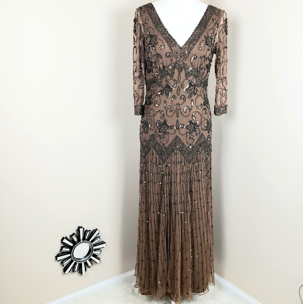 Pisarro Nights beaded maxi dress